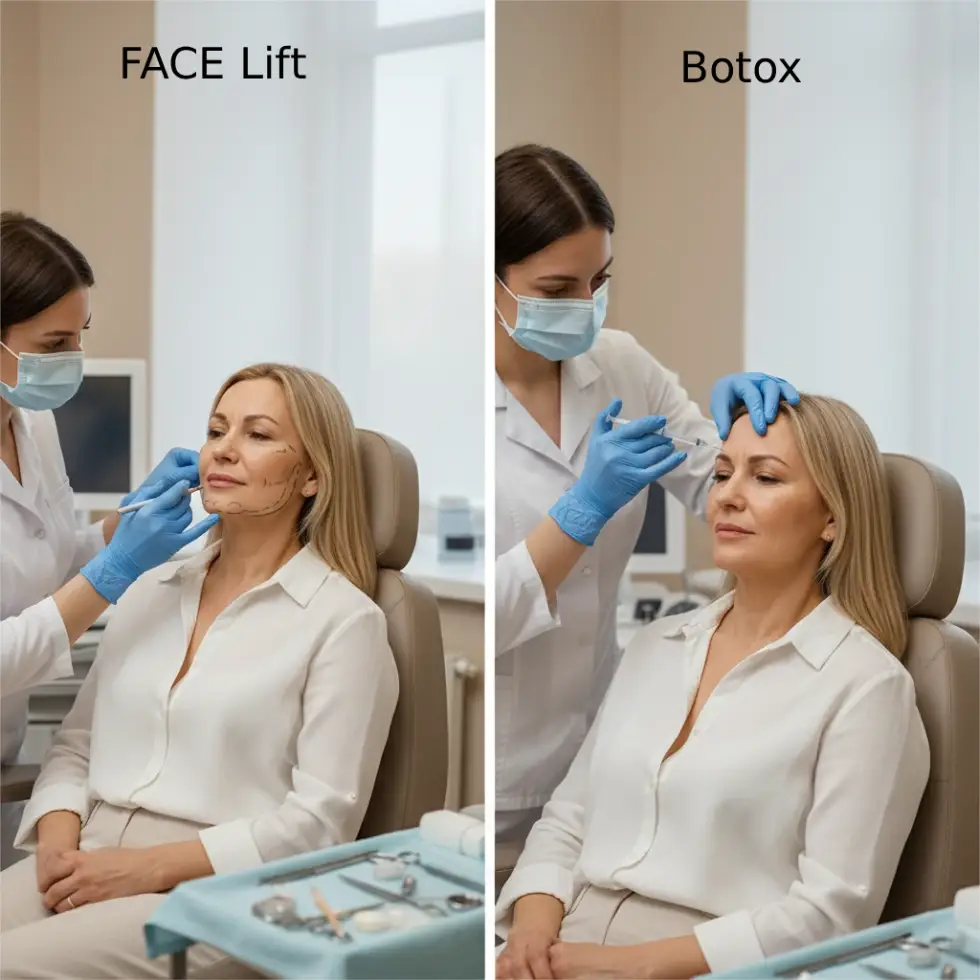 تفاوت لیفت صورت و بوتاکس